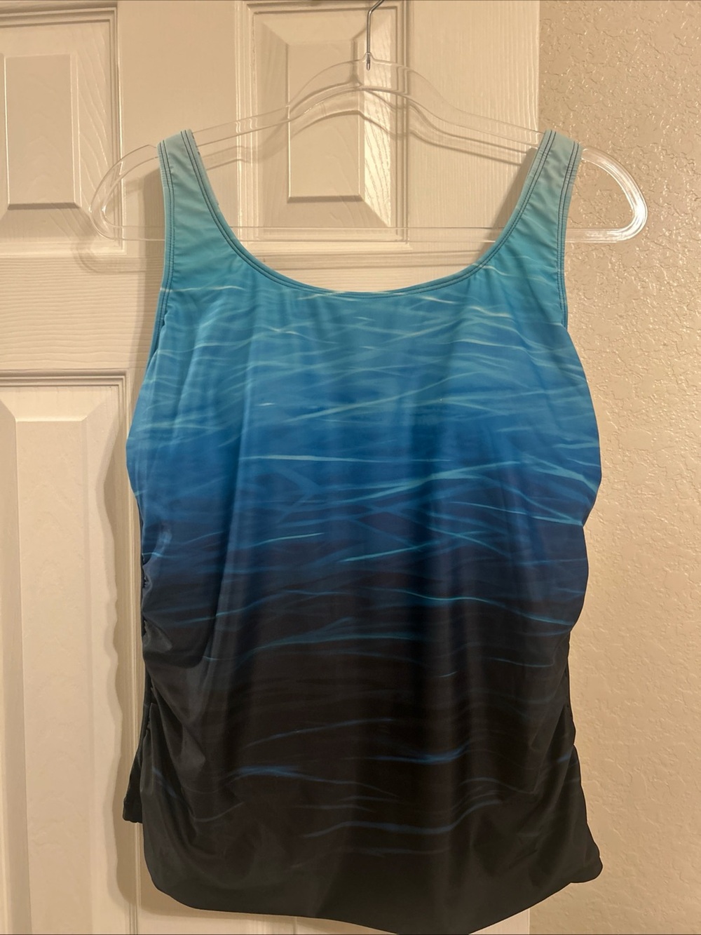 Women’s Aqua & Black Tankini Swim Top